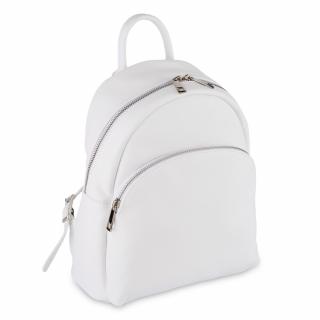 Rucsac Aida, din piele 100% naturala alb, 8114