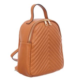 Rucsac Beatrice, coniac din piele cu striatii 8033