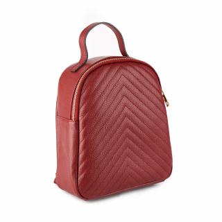 Rucsac Beatrice,rosu intens din piele cu striatii 8033