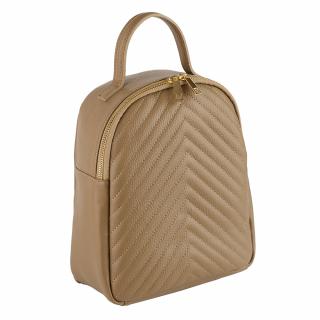 Rucsac Beatrice,taupe deschis din piele cu striatii 8033