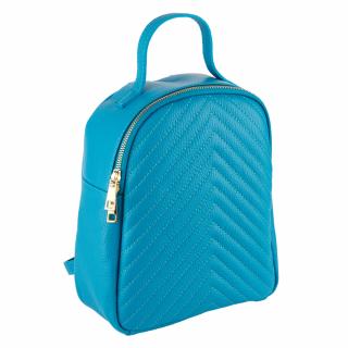 Rucsac Beatrice, turcoaz din piele cu striatii 8033