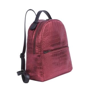 Rucsac Freya, rosu din piele naturala 8065