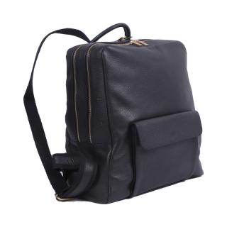 Rucsac Maxi, unisex, negru din piele naturala, 8066