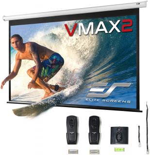 Ecran de proiectie electric, 298,9 x 168,1 cm, EliteScreens VMAX135XWH2, 2 telecomenzi, Format 16:9, Trigger 12V