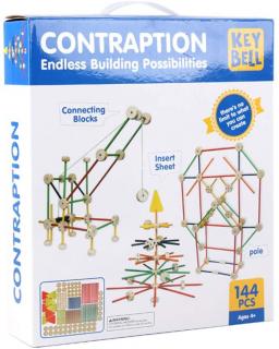 Blocuri si Bete de Constructie din Lemn -144 piese Montessori