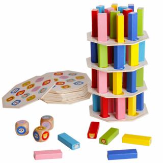 Joc Montessori din Lemn Multifunctional 5 in 1 -  Stacking Tower   Montessori - Nurio