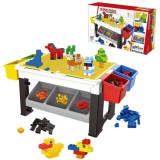 Masa Multifunctionala - Cuburi de Constructie Tip Lego si Birou pentru Copii - 300 piese