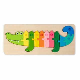 Puzzle 3D din Lemn - Crocodil - Nurio