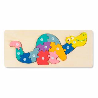 Puzzle 3D din Lemn Dinozaur, 12 Piese