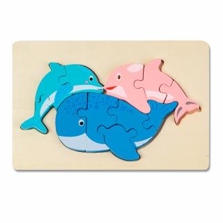 Puzzle 3D Familia de Delfini Montessori