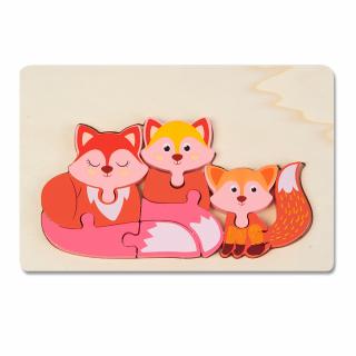 Puzzle 3D Familia de Vulpite Montessori