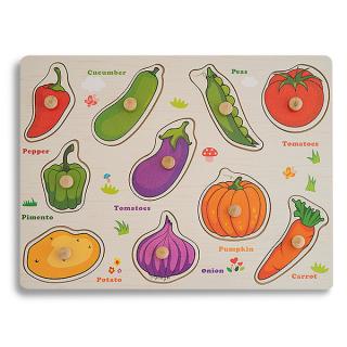 Puzzle din Lemn cu Legume Montessori