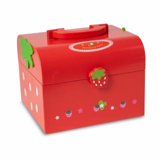 Set de Ceai si Tort Aniversar din Lemn in Cutie - Strawberry Party Montessori - Nurio