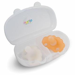 Set Suzete Ortodontice din Silicon - Nurio,  Portocaliu si Alb