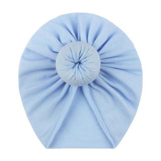 Turban pentru Fetite cu Coc - Albastru Deschis