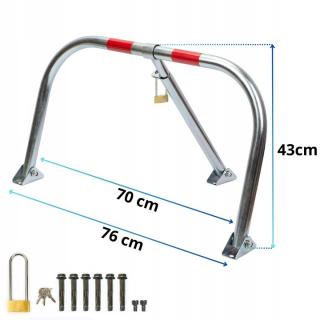 Bariera metalica pentru parcari 43x76 cm cu lacat  SN1804