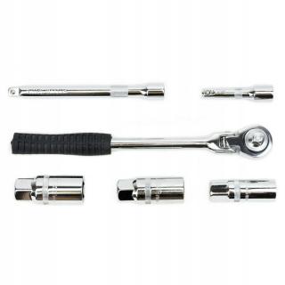 Cheie cu clichet tubulare 16-18-21 mm  pentru bujie cu prelungitoare 75mm si 151mm lungime  SN3633