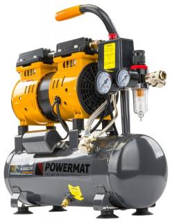 Compresor fara ulei 6L 8bar 150L min 230V si separator regulator presiune silentios 59dB