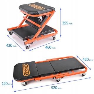 Pat taburet 2in1 pentru atelier 150kg din piele ecologica  SN6711