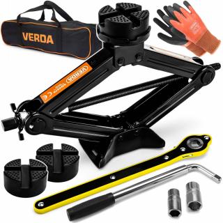 Set Cric Auto cu Clichet, Cheie Telescopica si Capac Cauciuc - Ridicare Sigura si Eficienta, 2500 kg  SN4575