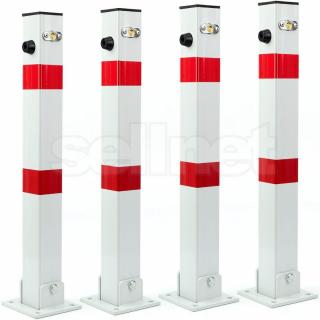 Stalpi de parcare, bariera pliabila 60 x 60 x 600 mm, alb SN1803-4