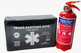 Trusa Medicala auto si  Stingator incendiu