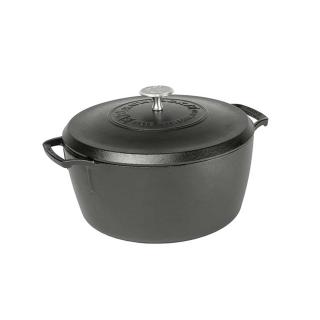 Ceaun din fonta cu capac - cuptor olandez Lodge triplu asezonat Blacklock 26 cm 5,2 litri BL02DO