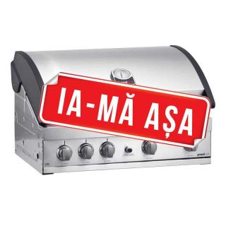 Gratar pe gaz cu 5 arzatoare (4 inox + 1 infrarosu), incastrabil, grile inox, plita fonta, Grandhall Elite GT4S-S K04000202A