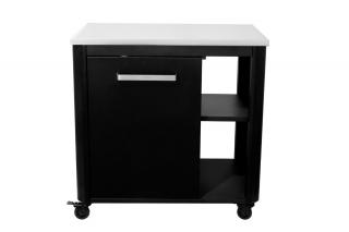 Modul bucatarie de exterior cu o usa si un raft lateral, cu blat de lucru din inox Cozze negru 90x60x90 cm 90527