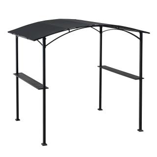 Pavilion gazebo din otel pentru gratar cu copertina Sunjoy Flaki 244cm x 152cm negru negru A103002000
