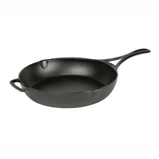 Tigaie adanca rotunda din fonta cu maner Lodge triplu asezonata Blacklock 26 cm L-BL96SK