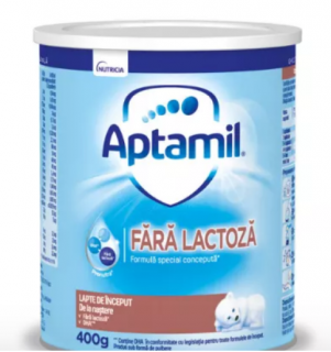 Lapte praf fara lactoza, +0 luni, 400 g, Aptamil