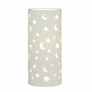 Lampa de masa din ceramica, model alb   luna, DANAR