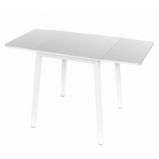 Masa dining, MDF folie metal, alb, 60-120x60 cm, MAURO