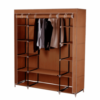 Organizator de garderoba, material textil metal, maro, METIN VNW15