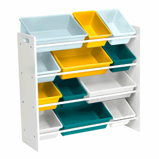 Organizator   raft pentru jucarii, alb   multicolor, MADY