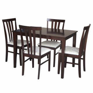 Set dining, wenge material textil crem, LESLIE NEW 1+4