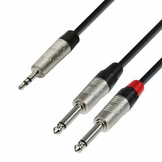 K4 YWPP 0150 - Cablu audio cu conectori Jack 3.5 mm stereo   2 x Jack 6.3 mm mono REAN 1.5 m