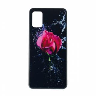 Husa iPhone 12 mini silicon cu sticla trandafir