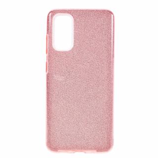 Husa silicon 3 in 1 cu sclipici Samsung S20 Plus, Rose