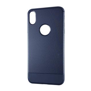 Husa silicon carbon 2 Iphone Xs Max - Albastru
