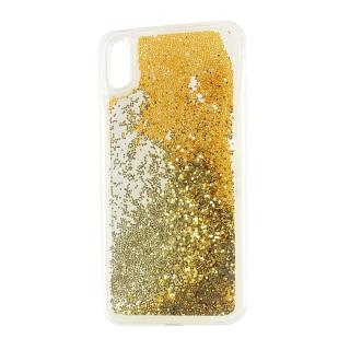 Husa silicon lichid-sclipici Iphone Xs Max, Gold