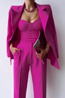 Costum Elegant din 3 Piese Fuchsia, Mayra