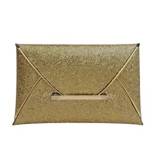 Geanta Plic Eleganta, Aurie, din Piele Ecologica, cu sclipici
