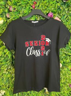 Tricou Negru din Bumbac, Senior Class Of