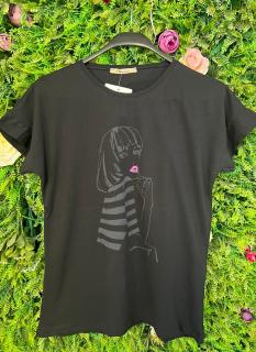 Tricou Negru din Bumbac, Signorina