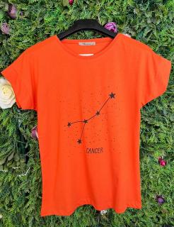 Tricou Orange din Bumbac, Zodiac