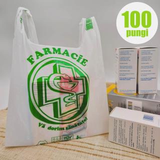 Pungi BIOdegradabile Farmacie, Maieu 23x35 cm - set 100 bucati