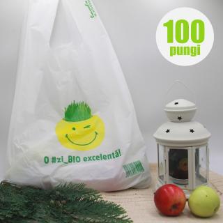 Pungi BIOdegradabile Maieu 33x60 cm   O  zi_BIO excelenta  , 7 kg, set 100 bucati