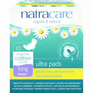 Absorbante lungi cu aripioare cu strat de bumbac organic, Natracare